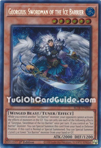 Yu-Gi-Oh Card: Georgius, Swordman of the Ice Barrier
