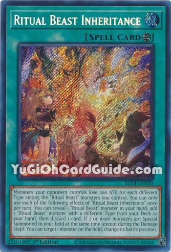 Yu-Gi-Oh Card: Ritual Beast Inheritance