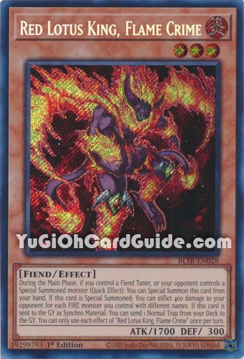 Yu-Gi-Oh Card: Red Lotus King, Flame Crime