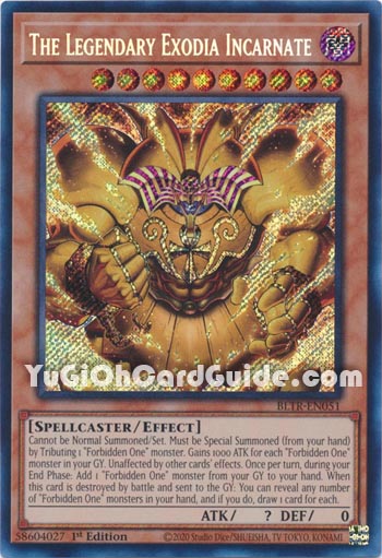 Yu-Gi-Oh Card: The Legendary Exodia Incarnate