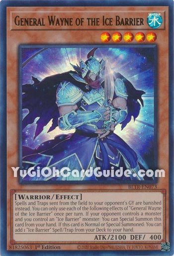 Yu-Gi-Oh Card: General Wayne of the Ice Barrier