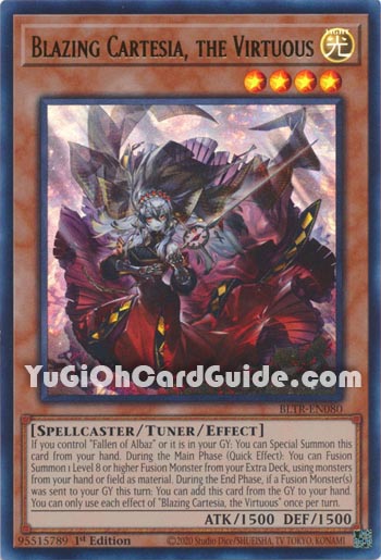 Yu-Gi-Oh Card: Blazing Cartesia, the Virtuous