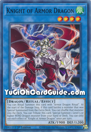 Yu-Gi-Oh Card: Knight of Armor Dragon