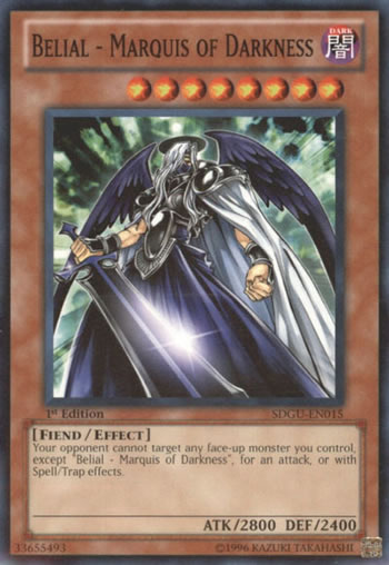 Yu-Gi-Oh Card: Belial - Marquis of Darkness