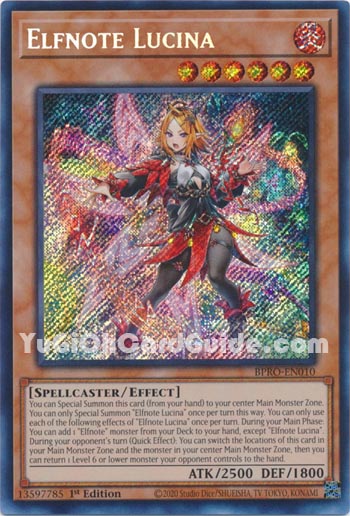 Yu-Gi-Oh Card: Elfnote Lucina