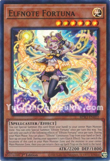 Yu-Gi-Oh Card: Elfnote Fortuna