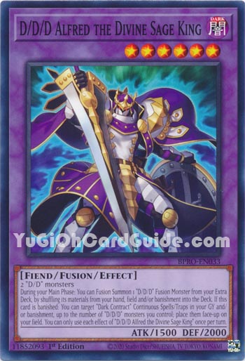 Yu-Gi-Oh Card: D/D/D Alfred the Divine Sage King