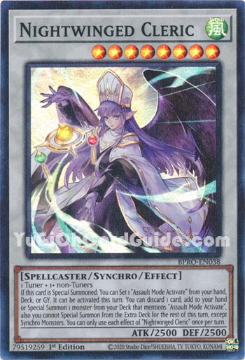Yu-Gi-Oh Card: Nightwinged Cleric