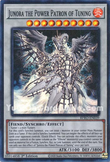 Yu-Gi-Oh Card: Junora the Power Patron of Tuning
