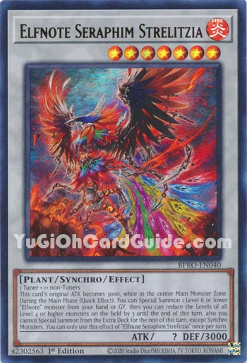 Yu-Gi-Oh Card: Elfnote Seraphim Strelitzia