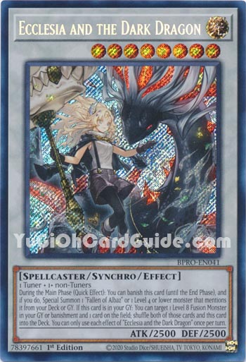 Yu-Gi-Oh Card: Ecclesia and the Dark Dragon