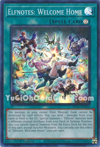 Yu-Gi-Oh Card: Elfnotes: Welcome Home