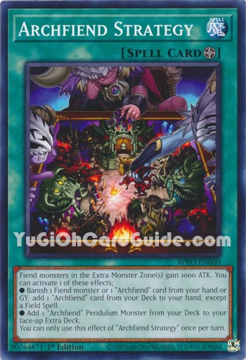 Yu-Gi-Oh Card: Archfiend Strategy