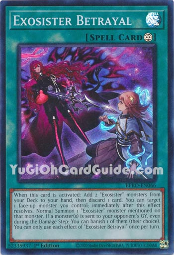Yu-Gi-Oh Card: Exosister Betrayal