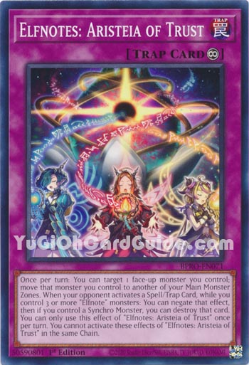 Yu-Gi-Oh Card: Elfnotes: Aristeia of Trust