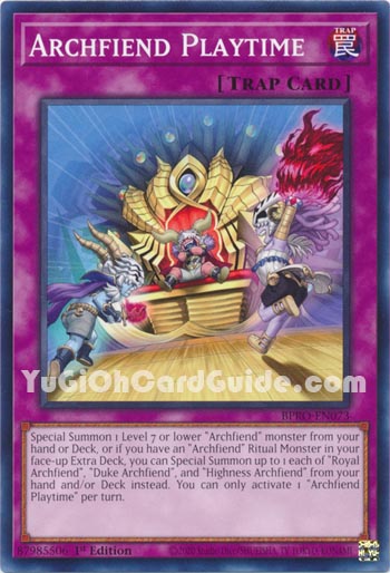 Yu-Gi-Oh Card: Archfiend Playtime