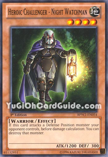 Yu-Gi-Oh Card: Heroic Challenger - Night Watchman