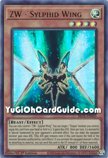 Yu-Gi-Oh Card: ZW - Sylphid Wing