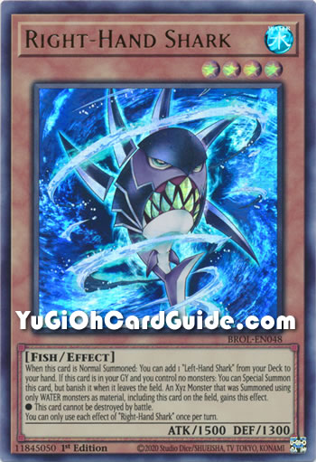 Yu-Gi-Oh Card: Right-Hand Shark