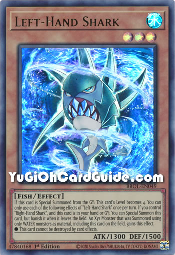 Yu-Gi-Oh Card: Left-Hand Shark