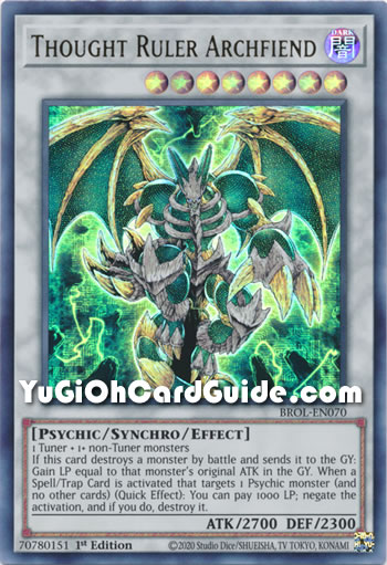 Yu-Gi-Oh Card: Thought Ruler Archfiend