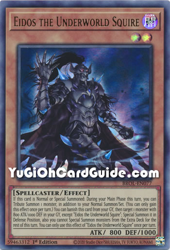 Yu-Gi-Oh Card: Eidos the Underworld Squire