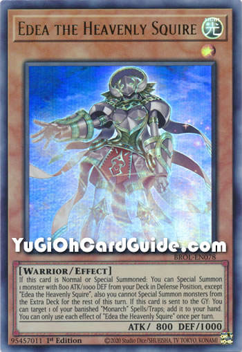 Yu-Gi-Oh Card: Edea the Heavenly Squire