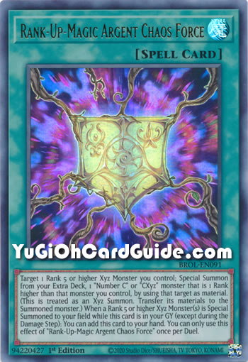 Yu-Gi-Oh Card: Rank-Up-Magic Argent Chaos Force