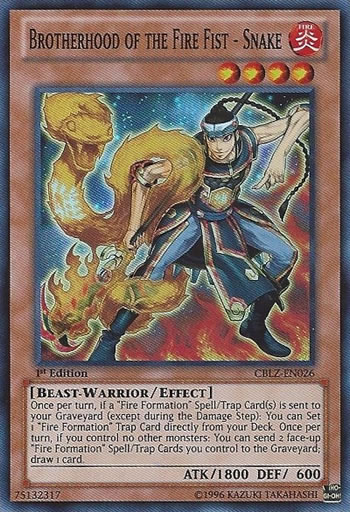 Yu-Gi-Oh Card: Brotherhood of the Fire Fist - Snake