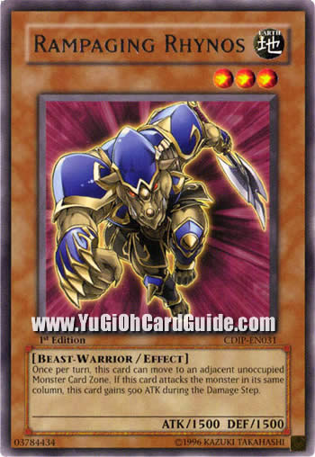Yu-Gi-Oh Card: Rampaging Rhynos