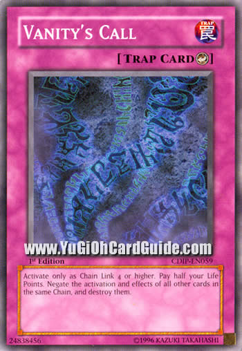 Yu-Gi-Oh Card: Vanity's Call