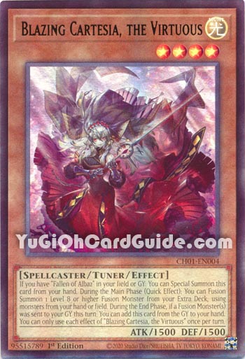 Yu-Gi-Oh Card: Blazing Cartesia, the Virtuous
