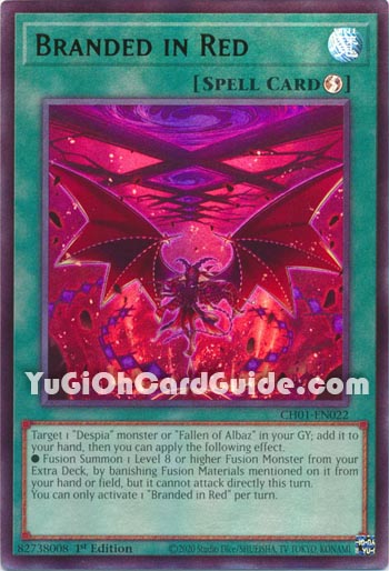 Yu-Gi-Oh Card: Branded in Red