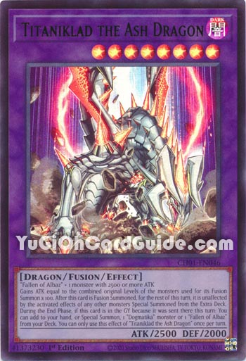 Yu-Gi-Oh Card: Titaniklad the Ash Dragon
