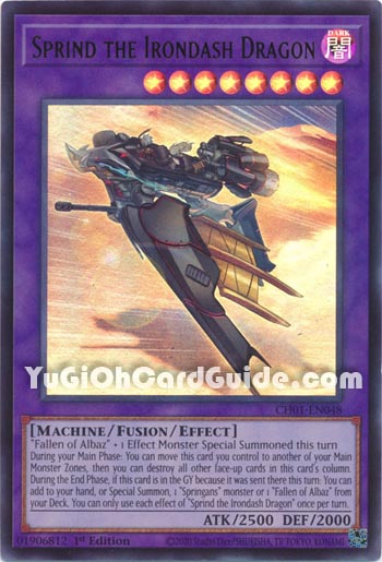 Yu-Gi-Oh Card: Sprind the Irondash Dragon