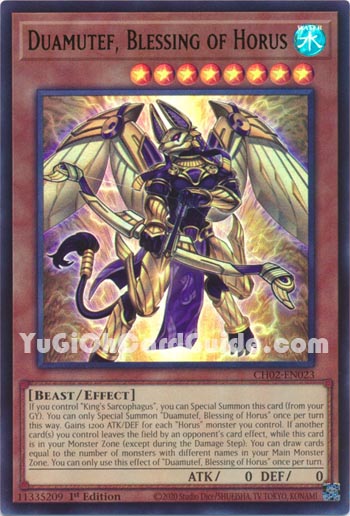 Yu-Gi-Oh Card: Duamutef, Blessing of Horus