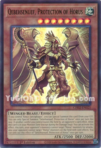 Yu-Gi-Oh Card: Qebehsenuef, Protection of Horus
