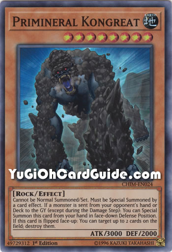 Yu-Gi-Oh Card: Primineral Kongreat