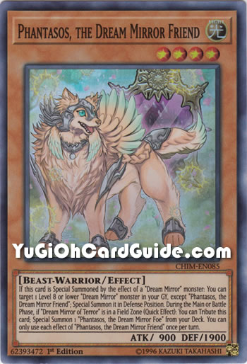 Yu-Gi-Oh Card: Phantasos, the Dream Mirror Friend