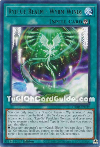 Yu-Gi-Oh Card: Ryu-Ge Realm - Wyrm Winds