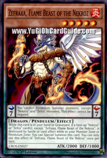 Yu-Gi-Oh Card: Zefraxa, Flame Beast of the Nekroz