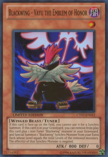 Yu-Gi-Oh Card: Blackwing - Vayu the Emblem of Honor