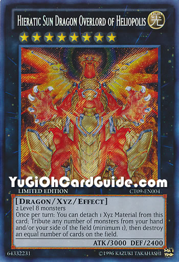Yu-Gi-Oh Card: Hieratic Sun Dragon Overlord of Heliopolis