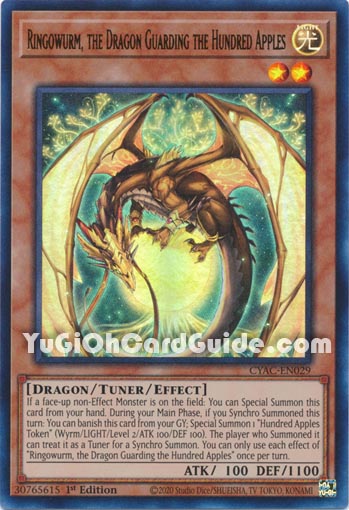 Yu-Gi-Oh Card: Ringowurm, the Dragon Guarding the Hundred Apples