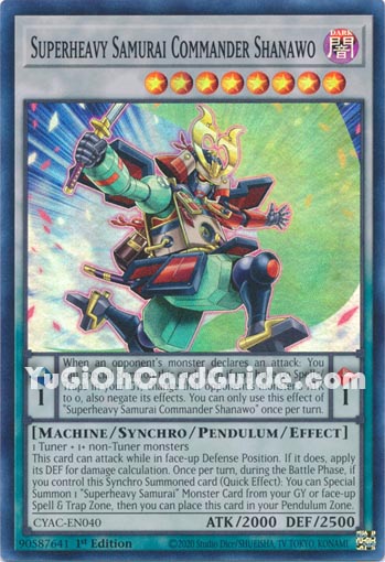 Yu-Gi-Oh Card: Superheavy Samurai Commander Shanawo