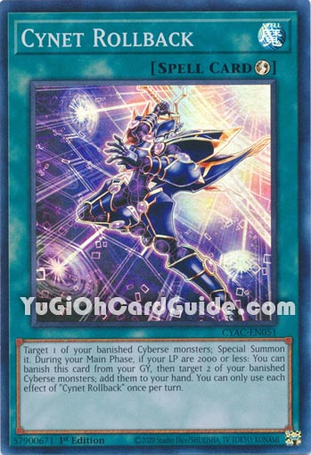 Yu-Gi-Oh Card: Cynet Rollback