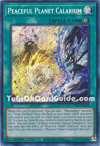 Yu-Gi-Oh Card: Peaceful Planet Calarium