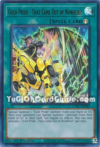 Yu-Gi-Oh Card: Gold Pride - That Came Out of Nowhere!