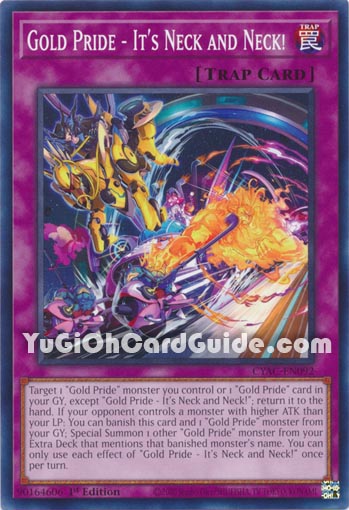 Yu-Gi-Oh Card: Gold Pride - It's Neck and Neck!