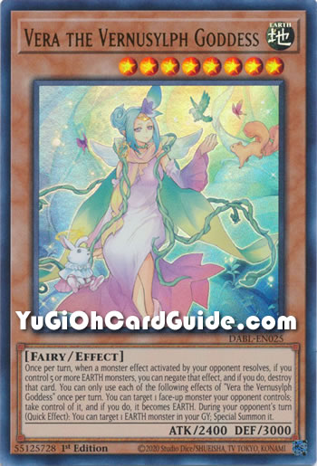 Yu-Gi-Oh Card: Vera the Vernusylph Goddess